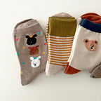 AURACASA Daily Women 5 Pairs Socks 01. Orange Beige Set