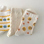 AURACASA Daily Women 5 Pairs Socks 02. Smile Yellow