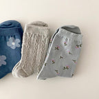 AURACASA Daily Women 5 Pairs Socks 07. Blue Flower Set