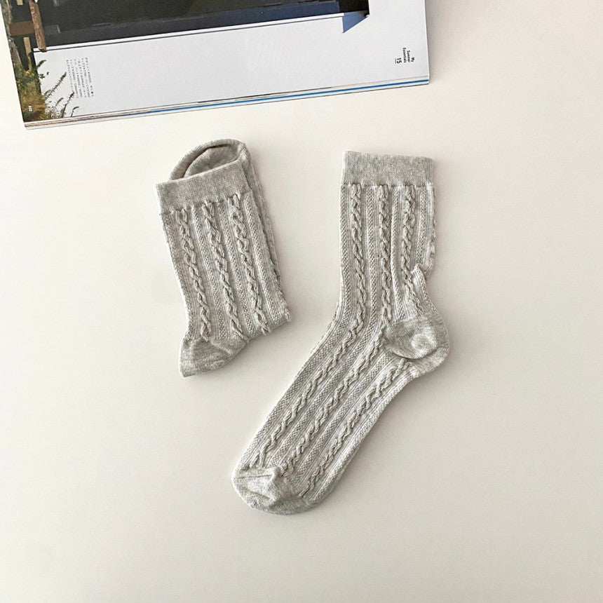 AURACASA Daily Women 5 Pairs Socks 07. Blue Flower Set