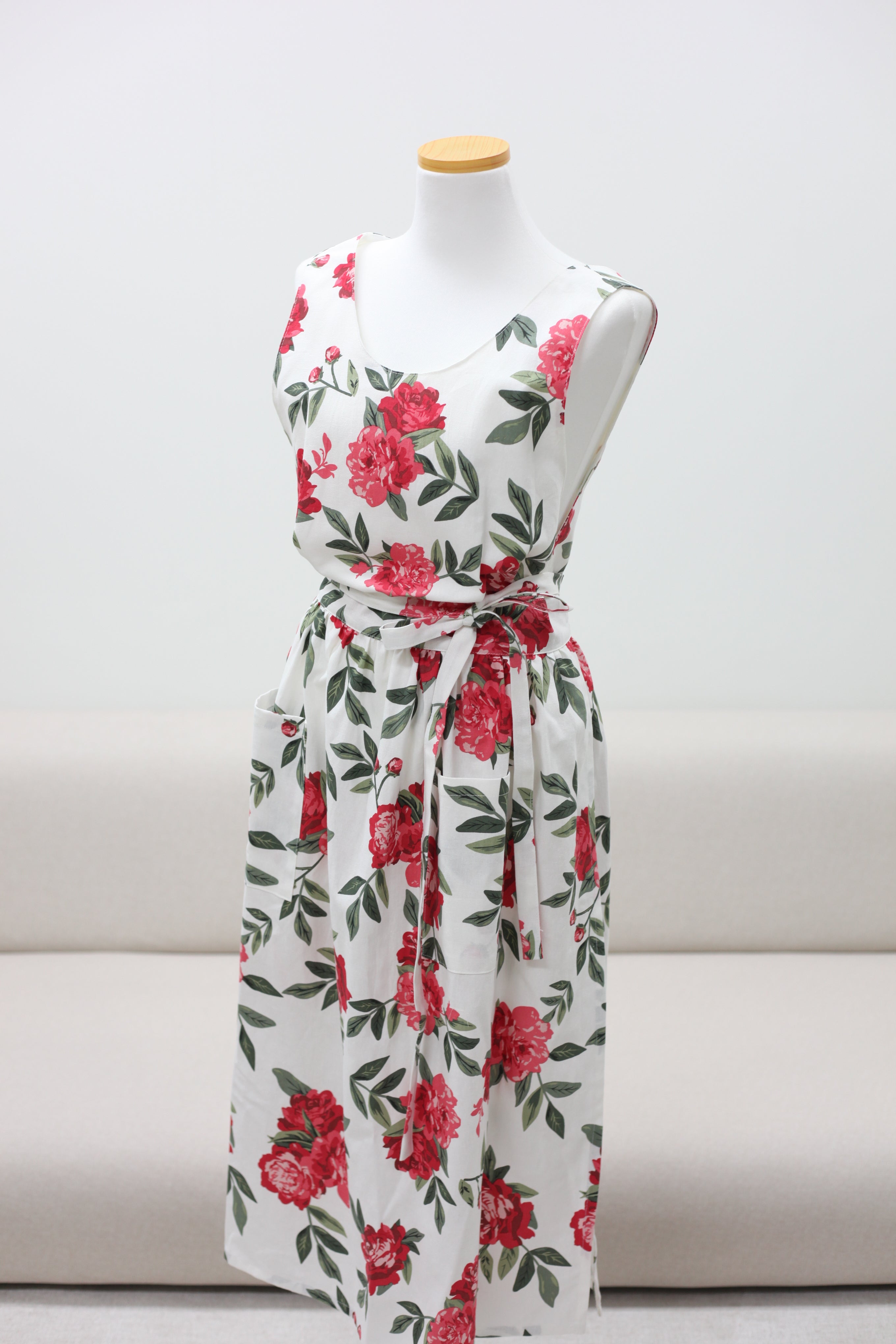 AURACASA Linen rose long dress Apron 린넨 장미  해방타운 백지영 스타일