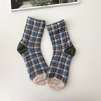 AURACASA Daily Women 5 Pairs Socks 08. Khaki blue set