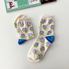 AURACASA Daily Women 5 Pairs Socks 08. Khaki blue set