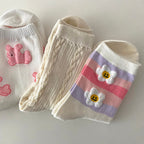 AURACASA Cute Gift Women 5 Pairs Socks Pink Set 귀여운 5종 양말 핑크세트
