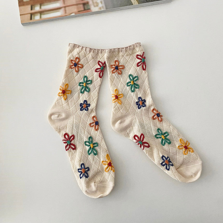 AURACASA Daily Women 5 Pairs Socks 11. Khaki Brown set