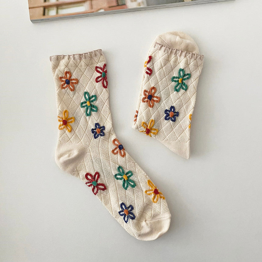 AURACASA Daily Women 5 Pairs Socks 11. Khaki Brown set