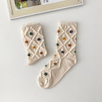 AURACASA Cute Gift Women 5 Pairs Socks Yellow Set Gift Set 귀여운 5종 양말 노랑 선물 세트