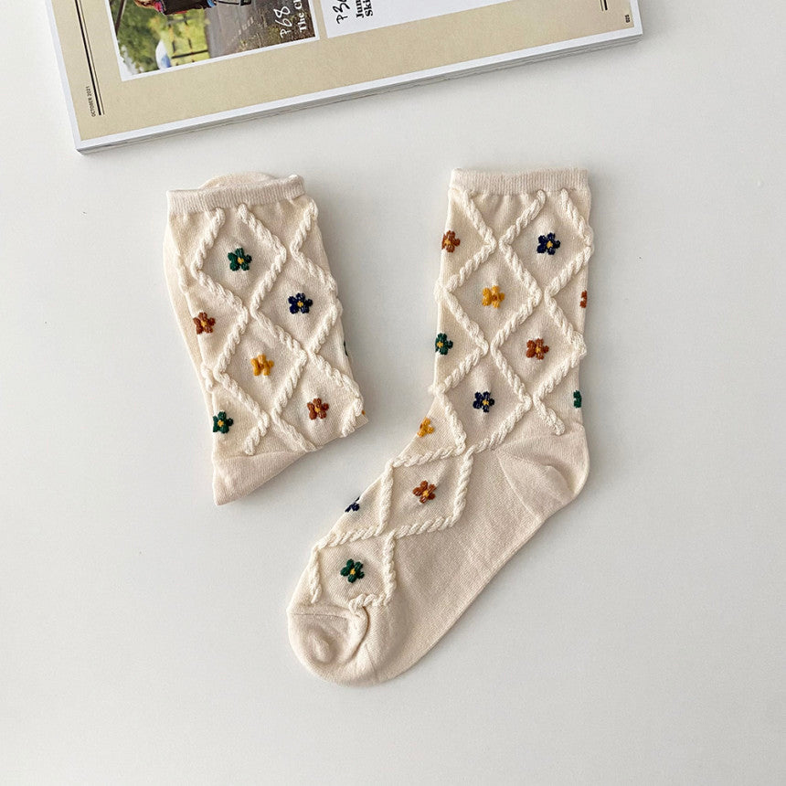 AURACASA Cute Gift Women 5 Pairs Socks Yellow Set Gift Set 귀여운 5종 양말 노랑 선물 세트