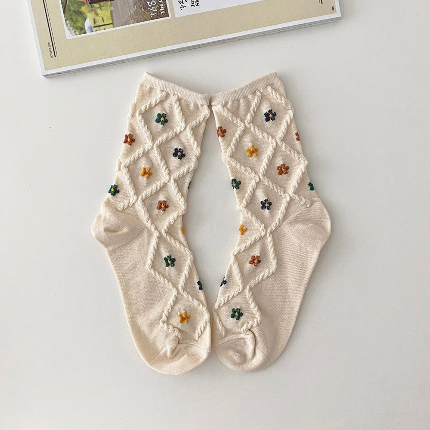 AURACASA Cute Gift Women 5 Pairs Socks Yellow Set Gift Set 귀여운 5종 양말 노랑 선물 세트