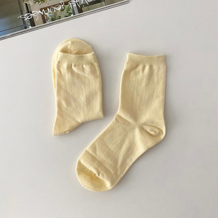 AURACASA Cute Gift Women 5 Pairs Socks Yellow Set Gift Set 귀여운 5종 양말 노랑 선물 세트
