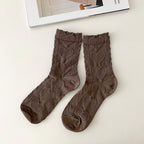 AURACASA Daily Women 5 Pairs Socks 01. Orange Beige Set