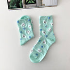 AURACASA Daily Women 5 Pairs Socks 05. Mint Blue set