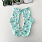 AURACASA Daily Women 5 Pairs Socks 05. Mint Blue set