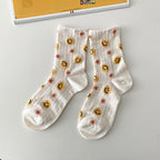 AURACASA Daily Women 5 Pairs Socks 02. Smile Yellow