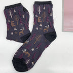 AURACASA Daily Women 5 Pairs Socks 14. Purple Set