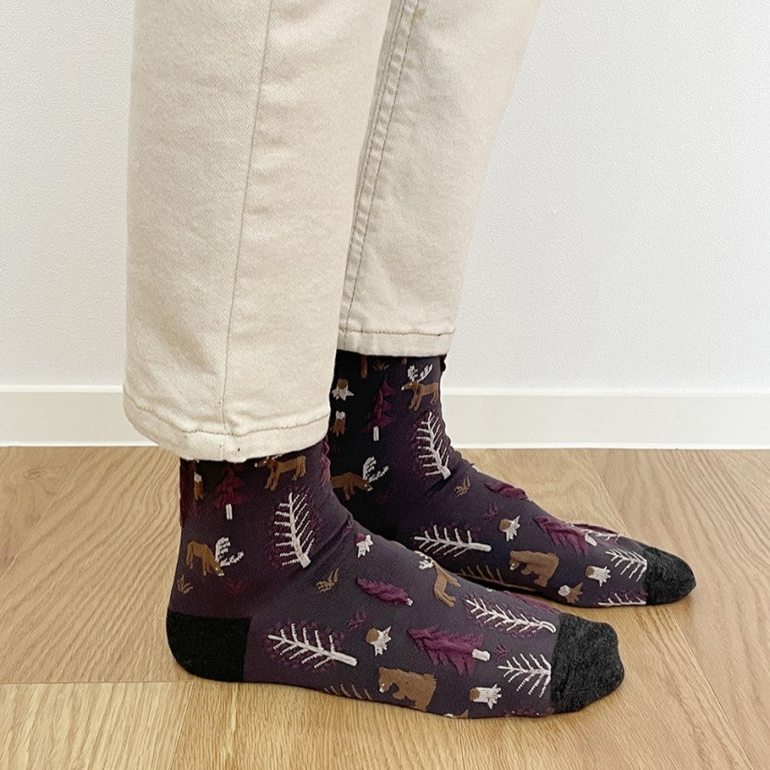 AURACASA Daily Women 5 Pairs Socks 14. Purple Set