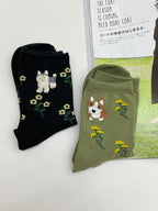 AURACASA Cute puppy character socks  귀여운 강아지 캐릭터 양말