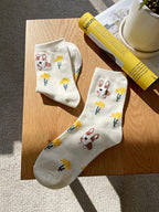 AURACASA Cute puppy character socks  귀여운 강아지 캐릭터 양말