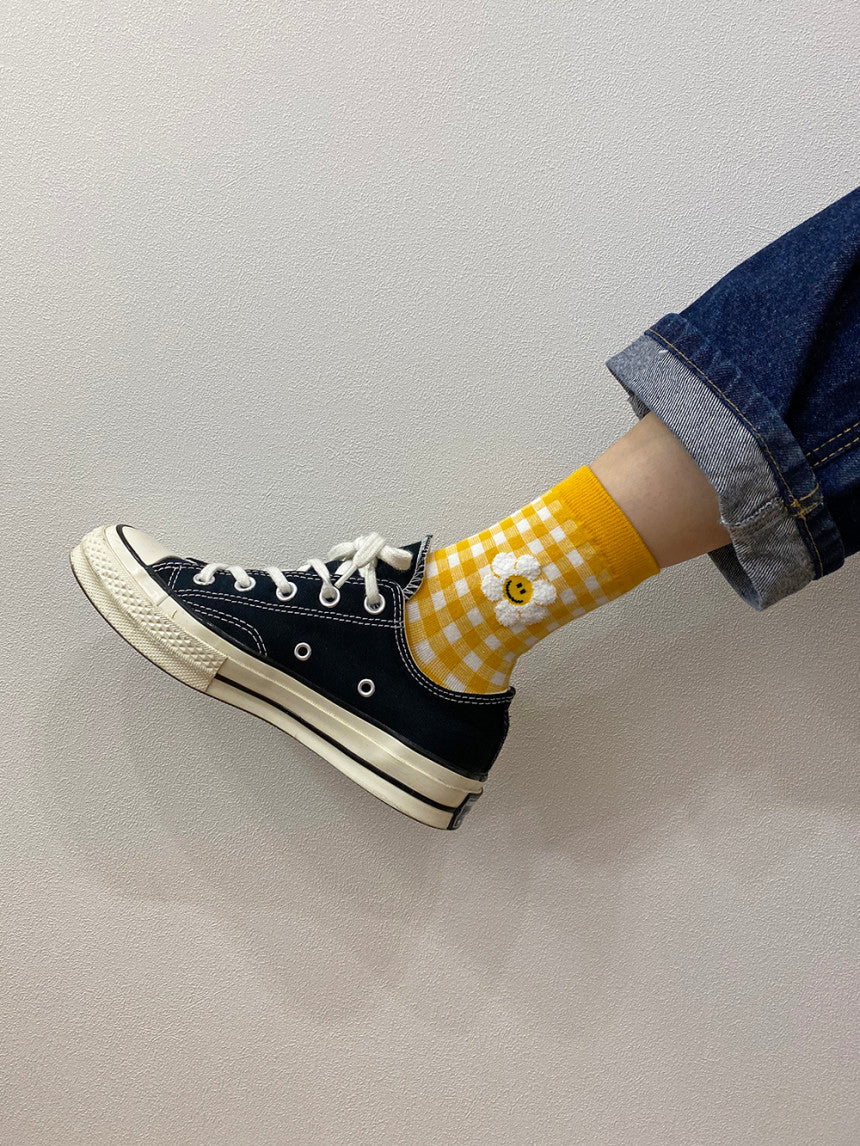 AURACASA Cute Gift Women 5 Pairs Socks Yellow Set Gift Set 귀여운 5종 양말 노랑 선물 세트