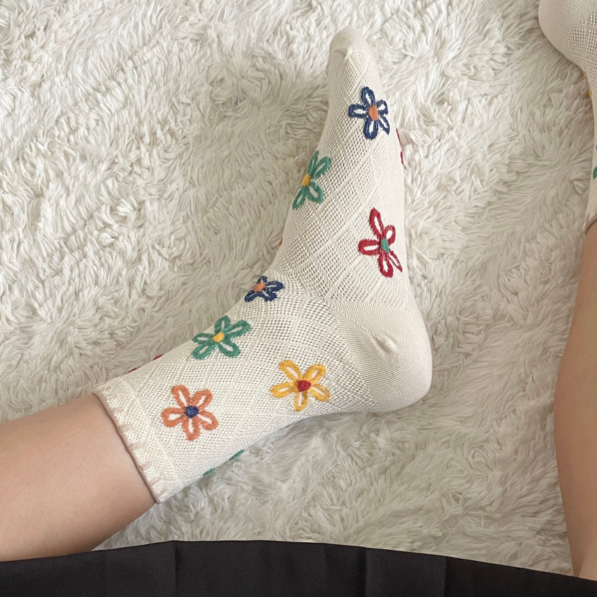 AURACASA Daily Women 5 Pairs Socks 11. Khaki Brown set