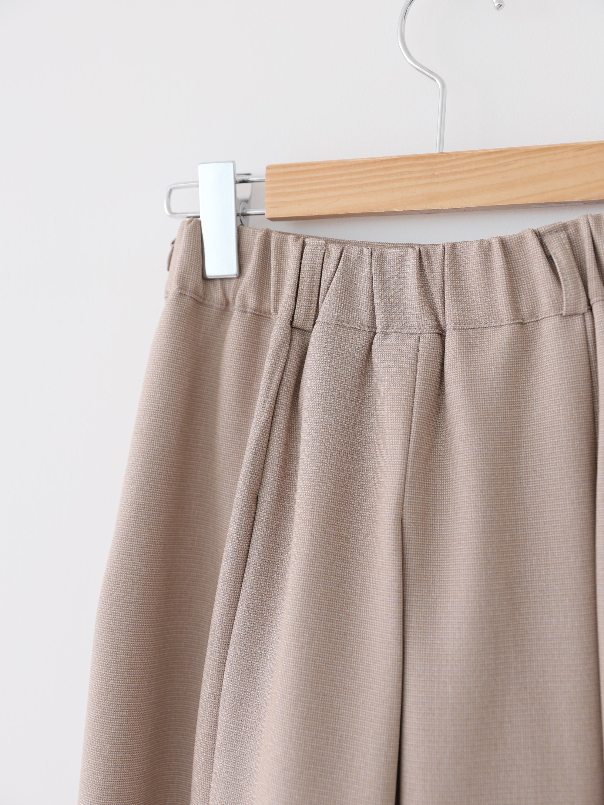 AURACASA Pintuck Pleated Wide-Leg Pants