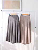 AURACASA Pintuck Pleated Wide-Leg Pants