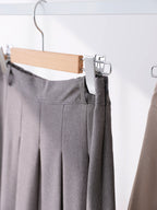 AURACASA Pintuck Pleated Wide-Leg Pants