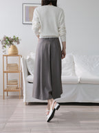 AURACASA Pintuck Pleated Wide-Leg Pants