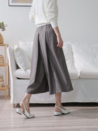 AURACASA Pintuck Pleated Wide-Leg Pants