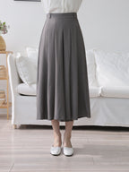 AURACASA Pintuck Pleated Wide-Leg Pants