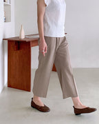 AURACASA Micro Back-Banding Wide Slacks – High-Waist Straight Fit Basic Pants (Spring/Summer)