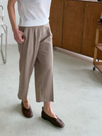 AURACASA Micro Back-Banding Wide Slacks – High-Waist Straight Fit Basic Pants (Spring/Summer)