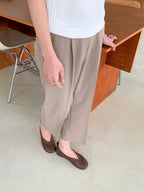 AURACASA Micro Back-Banding Wide Slacks – High-Waist Straight Fit Basic Pants (Spring/Summer)