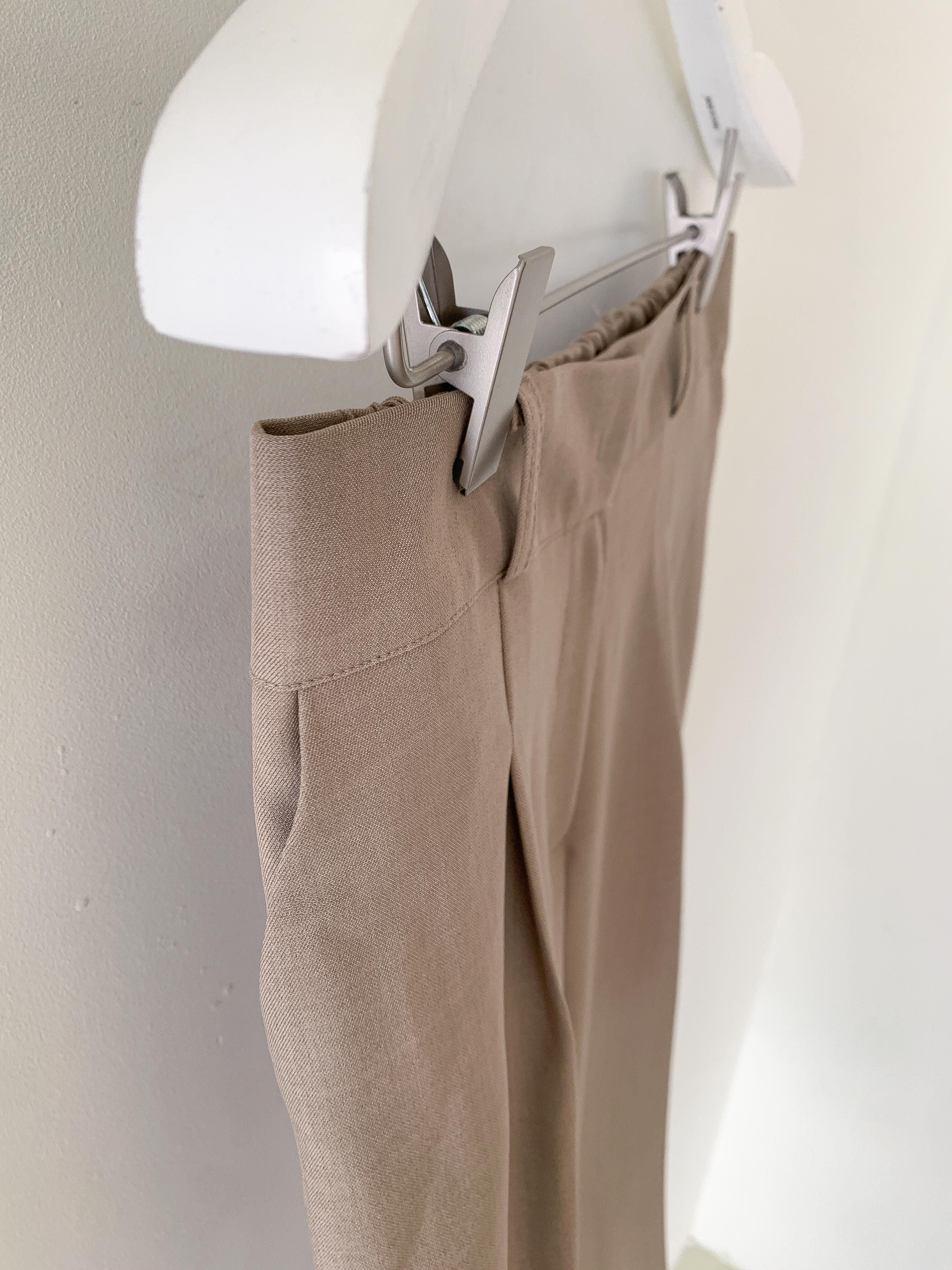 AURACASA Micro Back-Banding Wide Slacks – High-Waist Straight Fit Basic Pants (Spring/Summer)