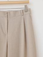 AURACASA Rookie Side-Banding Wide Slacks – High-Waist Pintuck Straight Fit Pants