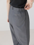 AURACASA Rookie Side-Banding Wide Slacks – High-Waist Pintuck Straight Fit Pants
