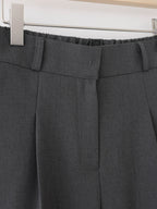 AURACASA Spa Pintuck Banding Slacks – High-Waist Cropped Wide Fit Pants (Spring/Summer)