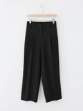 AURACASA Spa Pintuck Banding Slacks – High-Waist Cropped Wide Fit Pants (Spring/Summer)