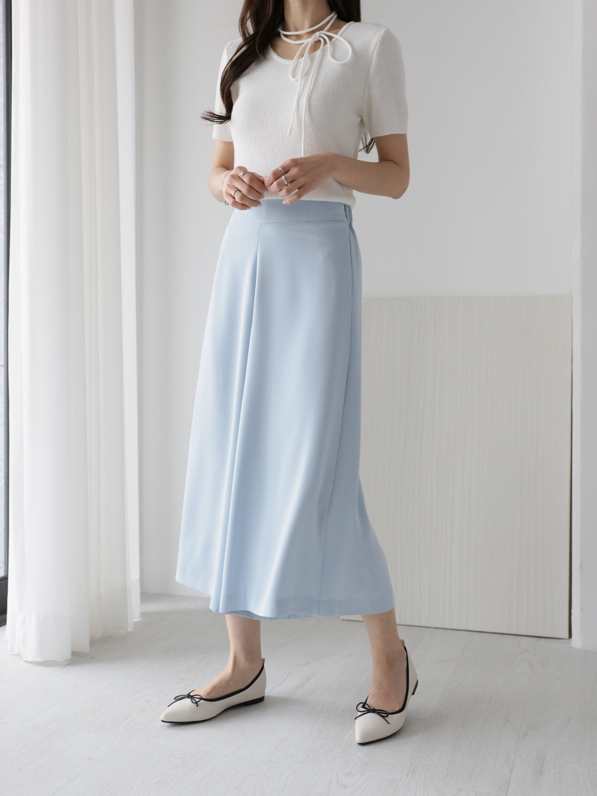 AURACASA Napoli Culotte Skirt Pants – Elastic Waist  Dressy Pants