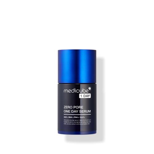Medicube Zero Pore One Day Serum 30ml bottle with AHA BHA PHA and niacinamide for pore refinement