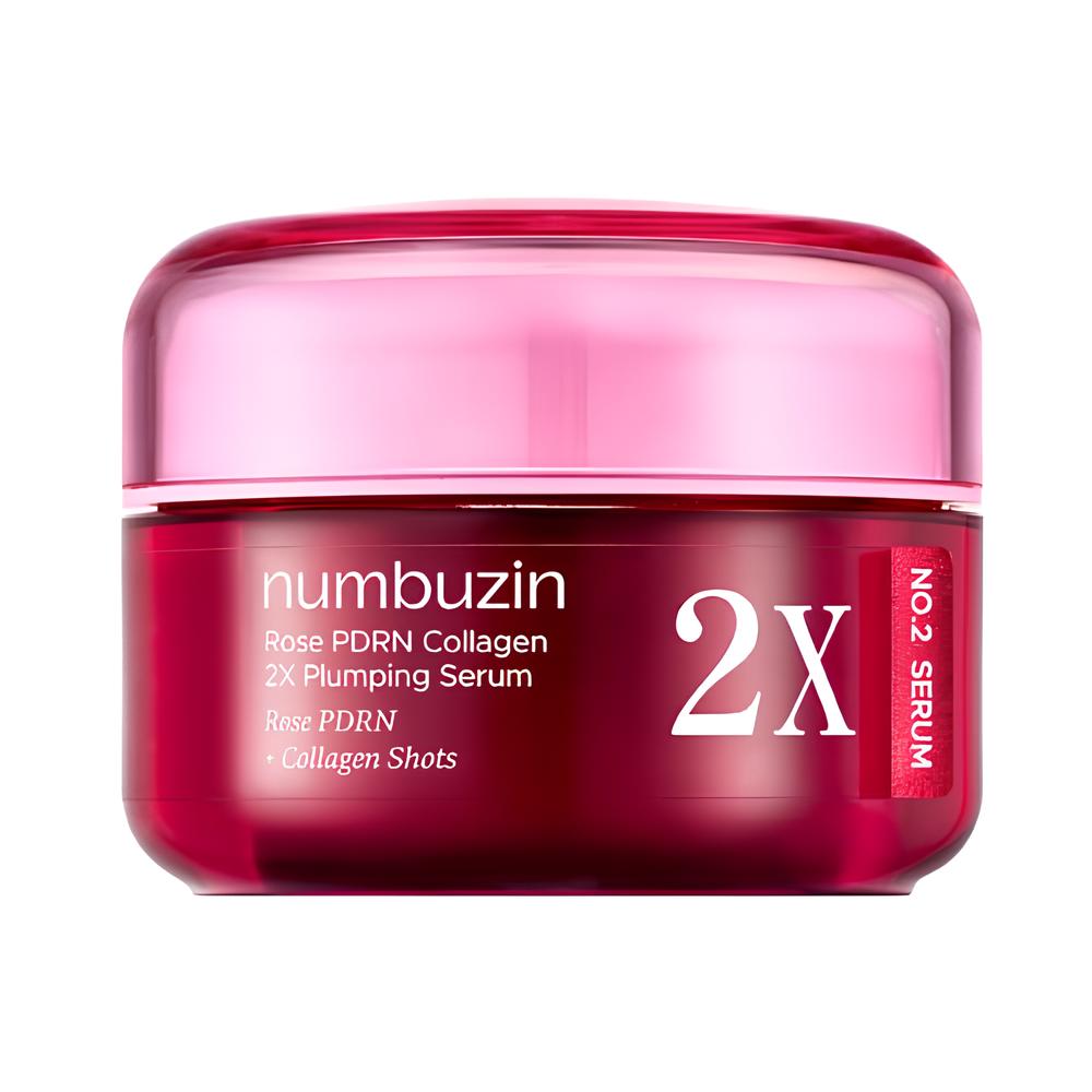 Numbuzin No.2 Rose PDRN Collagen 2X Plumping Serum 30ml bottle for anti-aging and skin firmness
