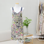AURACASA Ramie Flower Waterproof Apron