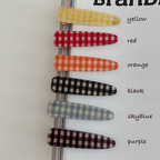 Check pattern hairpin 체크 집게핀 옆머리핀 6 colors Bundle