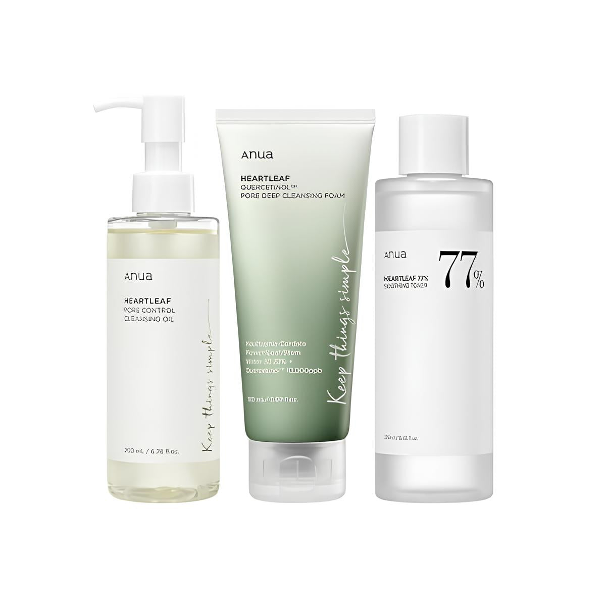 [ANUA] ANUA Heartleaf CLEANSING BUNDLE + 250ml tonner