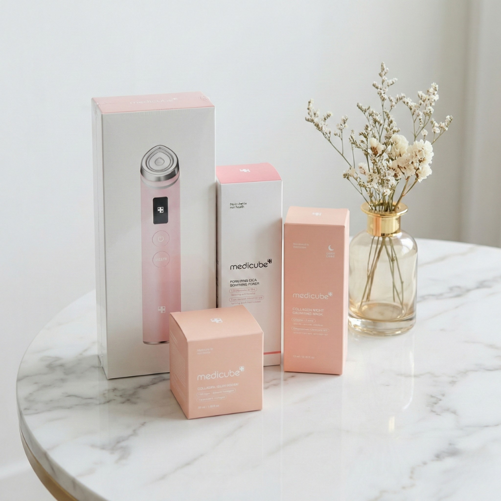 Medicube] Booster Pro Pink Skincare Set for Gift – AuraCasa