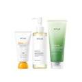 [ANUA] After Sun Care Trio Set – Heartleaf Cleansing Foam + Pore Control Cleansing Oil + Zero-Cast Moisturizing Sunscreen Set (Face Wash, Oil Cleanser, Facial Sunscreen)