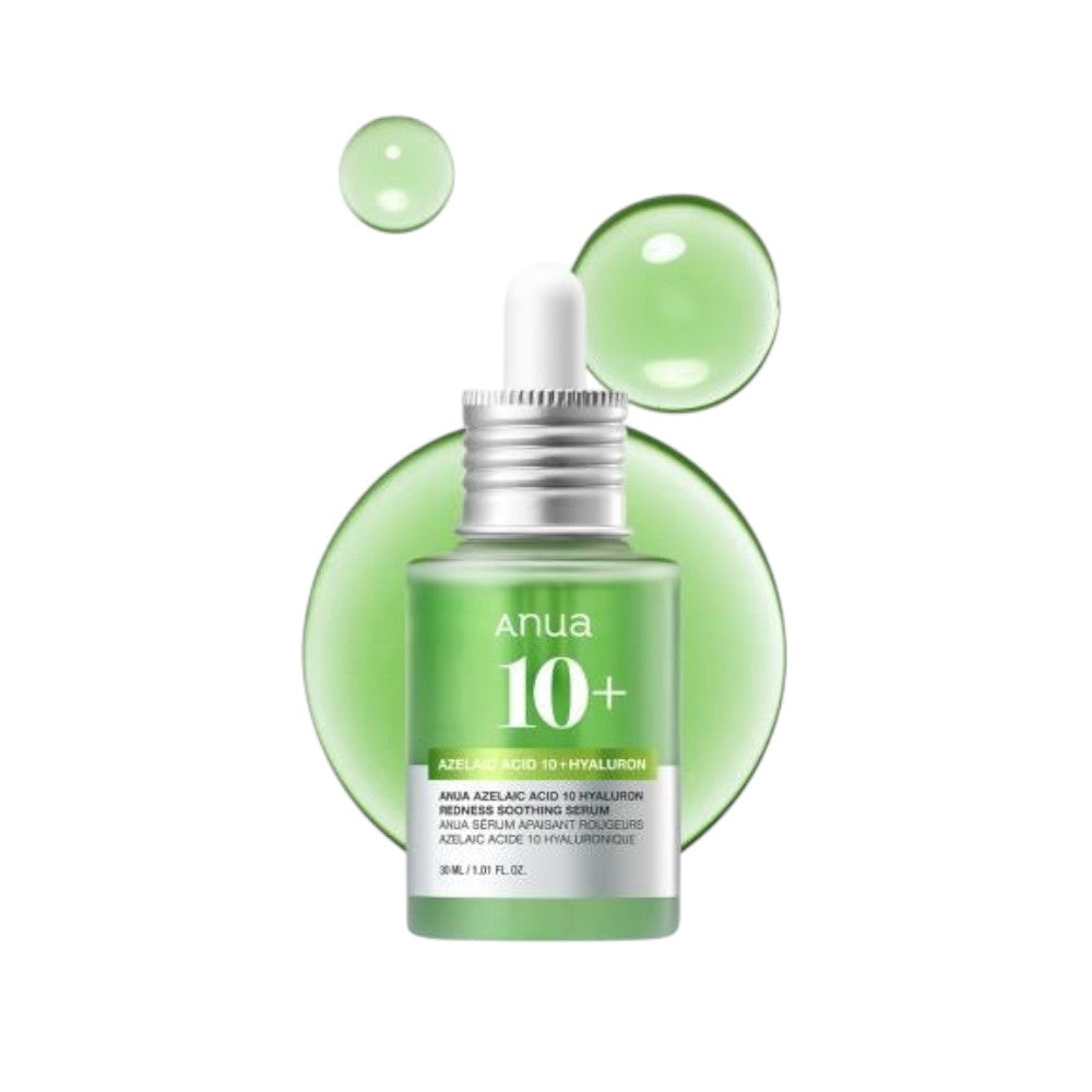 ANUA Azelaic Acid 10 Hyaluron Redness Soothing Serum 30ml bottle for sensitive and acne-prone skin