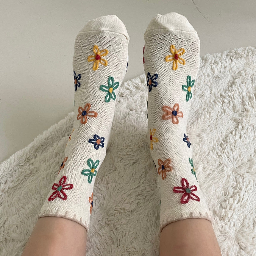 AURACASA Daily Women 5 Pairs Socks 11. Khaki Brown set