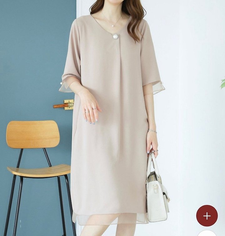 [AURACASA] Élise Pearl Sheer-Trim Midi Dress