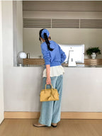 AURACASA Minimal Knot Boston Bag – Structured Mini Top Handle Bag (Black / Brown / Ivory / Mustard)